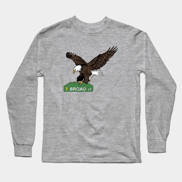 Philly Broad Street Eagle Long Sleeve T-Shirt by Elizabeth Weglein Art